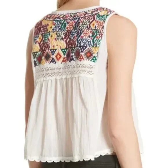 Free People Lohri Embroidered Tassel Top Size S - Picture 7 of 16